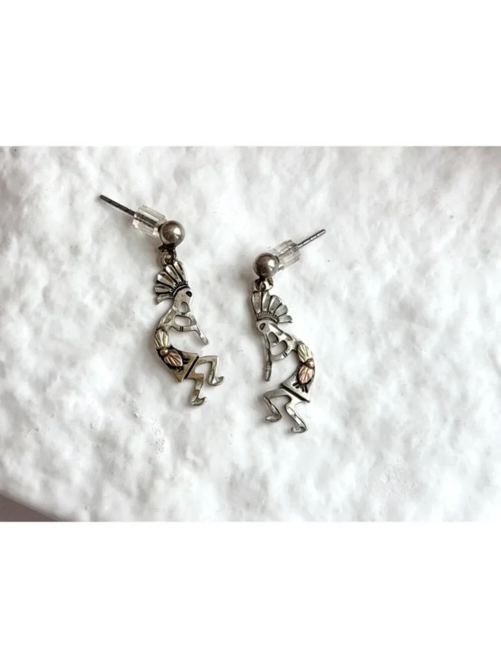 Wheeler Manufacturing SW Kokopelli Deity Vintage Sterling Silver 925 Earrings